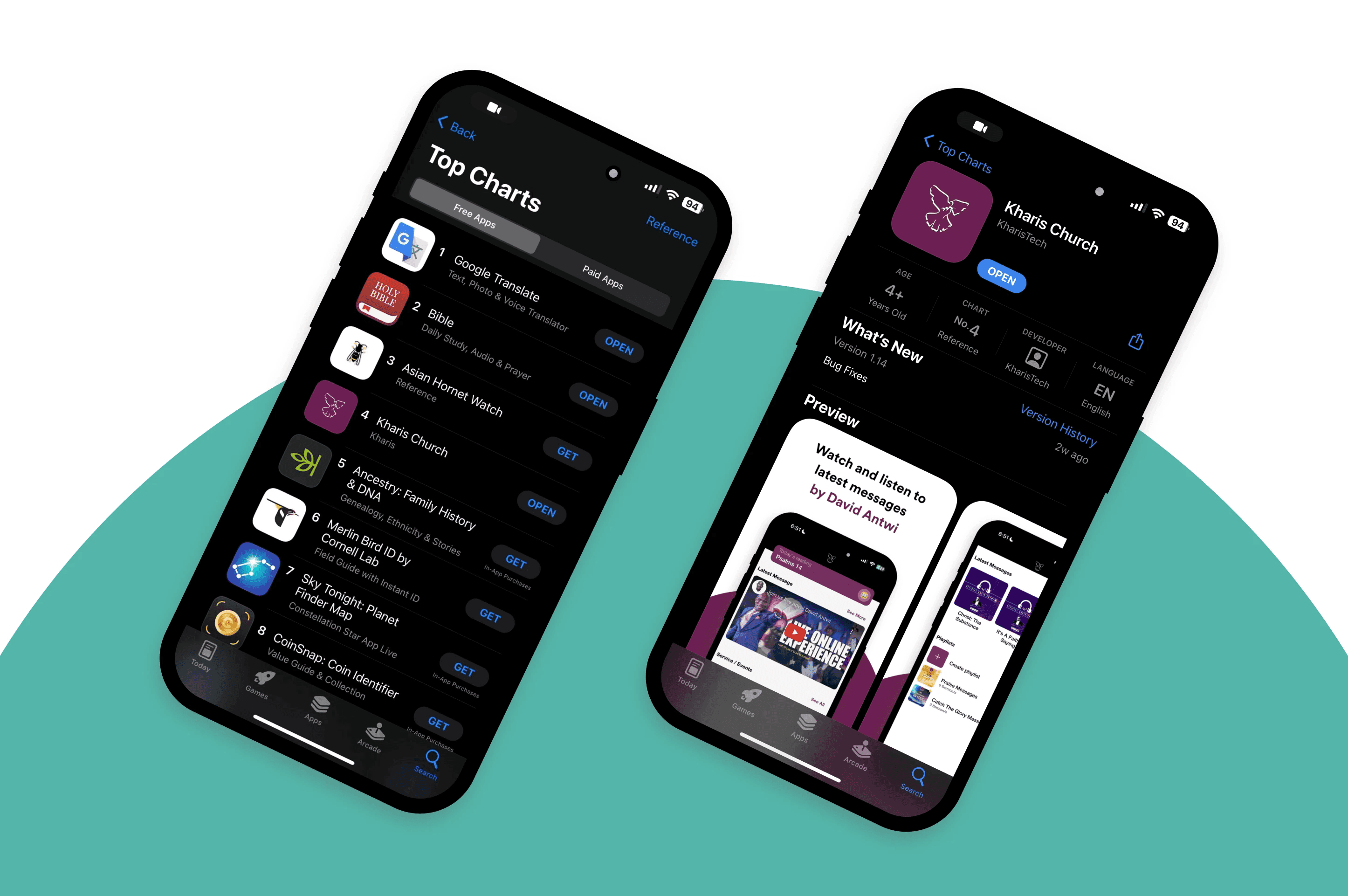 Kharis Church app detail