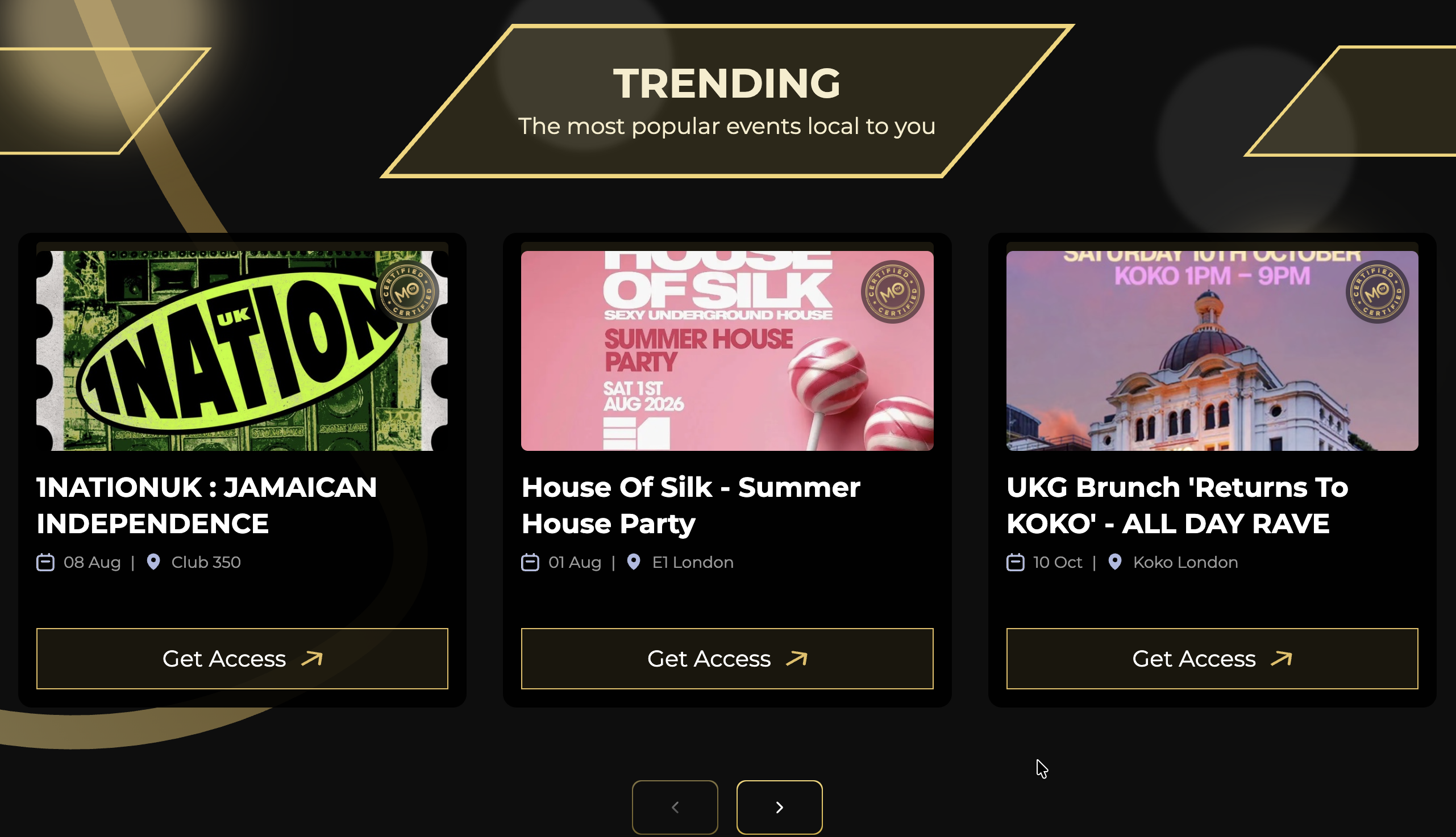 Trending local events on Motiv
